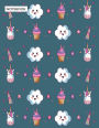 Notebook: Unicorn on green cover and Lined pages, Extra large (8.5 x 11) inches, 110 pages, White paper
