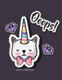Ooops sketchbook: Cute cat on purple white cover (8.5 x 11) inches 110 pages, Blank Unlined Paper for Sketching, Drawing , Whiting , Journaling & Doodling