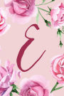 E: Monogram Notebook B Initial Journal Pink Floral (6x9) College Ruled Lined Diary Monogrammed Gifts for Women and Girls