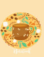 Notebook: Coffee cup on light orange cover and Dot Graph Line Sketch Blank pages, Extra large (8.5 x 11) inches, 120 pages, White paper, Sketch, Draw and Paint