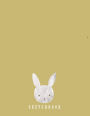 sketchbook: Cute bunny on yellow over (8.5 x 11) inches 110 pages, Blank Unlined Paper for Sketching, Drawing , Whiting , Journaling & Doodling pink c