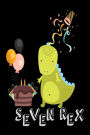 Seven Rex: Funny T-Rex 7th Birthday Gift Notebook
