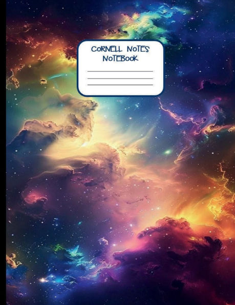 Cornell Notes Notebook - Nebula Galaxy Outer Space Print Diary Book: Wide Ruled Lined Cornell Paper Journal for College & University Science Students Large Size Record Book