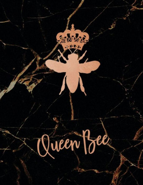 QUEEN BEE - Rose Gold Black Marble Cover Pattern - Aesthetic Graph Paper Composition Notebook: Quad Ruled Pages 1 Subject Journal for Math & Science High School College or University Students Notes Workbook 5x5 Grid