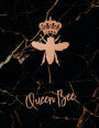 QUEEN BEE - Rose Gold Black Marble Cover Pattern - Aesthetic Graph Paper Composition Notebook: Quad Ruled Pages 1 Subject Journal for Math & Science High School College or University Students Notes Workbook 5x5 Grid