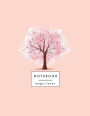 Notebook magic lover: Cherry blossom on pink cover and Lined pages, Extra large (8.5 x 11) inches, 110 pages, White paper