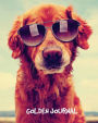 Golden Journal: 8 x 10 inch dog journal, Golden Retriever, dot grid, 150 pages