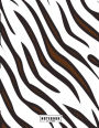Notebook: Tiger pattern on white cover and Lined pages, Extra large (8.5 x 11) inches, 110 pages, White paper