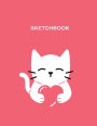 Sketchbook: Cat illustration: 110 Pages of 8.5