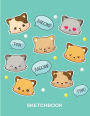 Sketchbook: Cat sticker pack : 110 Pages of 8.5