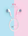 Notebook: Earphones cover and Lined pages, Extra large (8.5 x 11) inches, 110 pages, White paper