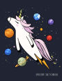 Unicorn Sketchbook: Sketch Book for Kids Girls Funny Flying Unicorn Space Notebook Journal Teen Students Blank Pages for Drawing Sketching Doodling Large, 8.5 x 11