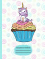 Unicorn Cupcake Whimsical Composition Notebook: Birthday Party Journal, School Teachers Students, Wide Ruled Lined Paper, 200 Pages (7.44
