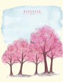 Notebook: Cherry blossom on yellow cover and Lined pages, Extra large (8.5 x 11) inches, 110 pages, White paper