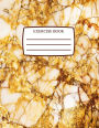 Exercise Book: Brown/Gold Marble Notebook Softback 100 Lined Pages 8.5