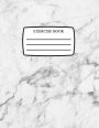 Exercise Book: White Marble Notebook Softback 100 Lined Pages 8.5