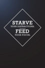 Starve Your Distractions. Feed Your Focus.: Motivational Plain Lined Notebook 120-Page College-Ruled Inspirational Journal 6 X 9 Matte Softcover Diary