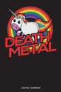 Death Metal Journal Notebook: 100 Pages 6 x 9 College Ruled Lined Writing Paper Diary Planner Unicorn Music Rainbow