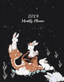 2019 Monthly Planner: Cute Animals Lover, Monthly Calendar Book 2019, Weekly/Monthly/Yearly Calendar Journal, Large 8.5
