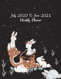 July 2020 To June 2021 Monthly Planner: Cute Rabbits, Calendar Book July 2020-June 2021 Weekly/Monthly/Yearly Calendar Journal, Large 8.5