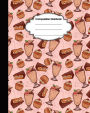 Composition Notebook: Pink sweet cupcake ice cream drawing pattern : College Ruled School Notebooks, Subject Daily Journal Notebook : 120 Lined Pages (8 x 10 in.)