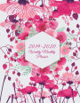 2019-2020 Weekly Monthly Planner: Pink Flowers, Two year Academic 2019-2020 Calendar Book, Weekly/Monthly/Yearly Calendar Journal, Large 8.5