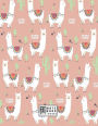 Notebook: Cute llama on pink cover and Dot Graph Line Sketch pages, Extra large (8.5 x 11) inches, 110 pages, White paper, Sketch, Draw and Paint
