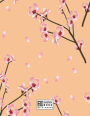 sketchbook: Cherry blossom on orange cover (8.5 x 11) inches 110 pages, Blank Unlined Paper for Sketching, Drawing , Whiting , Journaling & Doodling