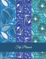 Trip Planner: Blue Sky Color Flowers, Personal Traveler's Notebook Large Print 8.5