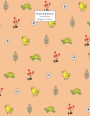 Notebook: Cute bird and turtle on orange cover and Lined pages, Extra large (8.5 x 11) inches, 110 pages, White paper
