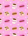Macaron Notebook: Cute Dessert Journal Book Ruled Lined Page For Kids Teen Girl Women Lady Cooker Cooking Lover Chef Great For Writing Baker Bekery Diary Record Note Pad Coffee Pink Bake Recipe Blank Composition Book (Large, 8.5 x 11 Inches, 121 Lined Pag