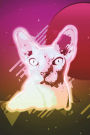 Hairless Cat Face Notebook 80s (Vol 5): Glowing Neon Rave Sphynx Cat Lined Composition Book/Diary/Journal For Students, 6 x 9, 130 Pages, Retro Avacado Magenta