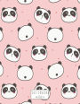 Sketchbook: Panda on pink cover (8.5 x 11) inches 110 pages, Blank Unlined Paper for Sketching, Drawing , Whiting , Journaling & Doodling