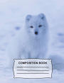 Composition Book: Arctic Fox Wide Ruled Paper 108 pg (7.44 x 9.69) Fun Notebook gift for women, Pink Cat Journal for girls, kids, school, students, teachers, Home & Office
