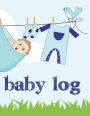 Baby Log: Nanny Log, Parents or Day Care Provider can Track Daily Feeding, Diaper Changes - Sleep Time - Emergency Contacts - Baby Boy Blue