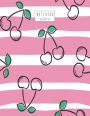 Notebook: Cherry on pink cover and Lined pages, Extra large (8.5 x 11) inches, 110 pages, White paper