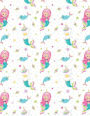 Mermaid Unicorn Notebook - 5x5 Graph Paper: 200 Page 8.5 x 11 Quad Ruled Pages School Teacher Student Pink Blue Sea Ocean Math Diagram