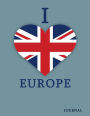 I Love Europe Journal: Very British Union Jack Composition Book UK Flag Patriotism & Pride Dot Grid Journal Notebook Diary Log Book for Note Taking, Journaling, Work and School Large (8.5 x 11) Soft Matte Cover