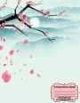 Floating Cherry Blossoms Composition Book: Hexagon small graph paper 8.5x11 (large) 100 sheet 200 page book for teenage girl or woman's diary, men's journal, college, high school, elementary school notetaking