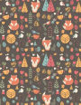 Fox Notebook Blank: Wildlife Animal Sketchbook Blank Paper Book Unlined Unruled Sheet Drawing Sketching Doodle Doodling Painting Journal Sticker Book Women Girl Teen Writing Diary School Autumn Flower Nature Bird Orange Note Pad Composition Notebook (Lett