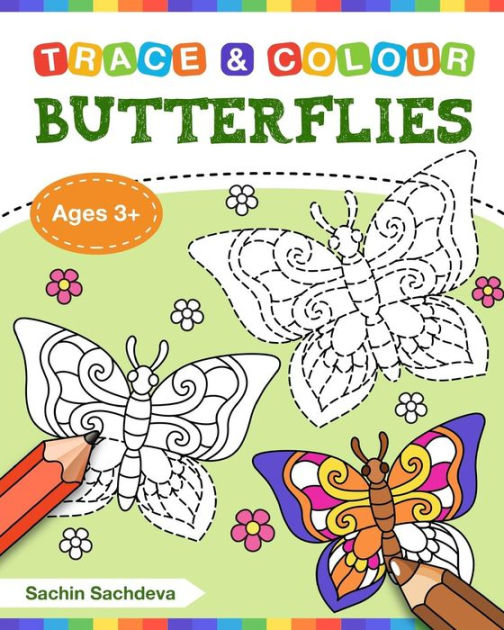 Butterflies (Trace and Colour) Tracing and Coloring Book of Butterfly