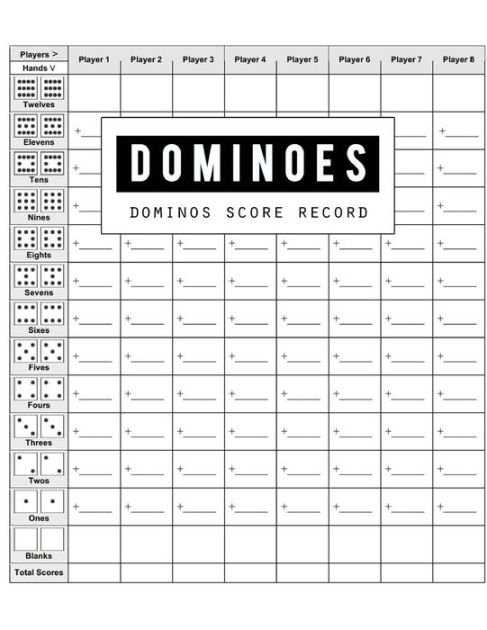 Dominoes Score Record: Dominos Score Game Record Book, Dominos Score