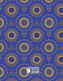 Notebook: Blue Mandala Cover, Extra Large (8.5 x 11) inches, Lined White Paper