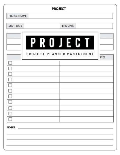 Project management planner project management forms organize project