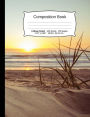Beach Composition Notebook, College Ruled: Composition Notebook, Lined Student Writing Journal, Exercise Book, 200 pages, 7.44