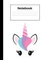 Notebook: Unicorn Pink Horn, College-Rule, Notebook Home Office School Student Teacher Homeschool, 7.4 x 9.7 in, 200 pages for kids, school, home, students, teachers