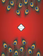 Notebook: Peacock feathers on red cover and Dot Graph Line Sketch pages, Extra large (8.5 x 11) inches, 110 pages, White paper, Sketch, Draw and Paint