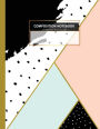 COMPOSITION NOTEBOOK college-ruled l 100 P l 8.5x11 in l: mint pink modern geometric triangle minimal writing notebook journal for women, girls
