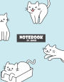 Notebook: Seamless cute on blue cover and Lined pages, Extra large (8.5 x 11) inches, 110 pages, White paper