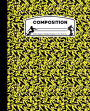 Composition: Surfing Surfer Yellow and Black Marble Composition Notebook for Boys or Girls. Surf Board Wide Ruled Book 7.5 x 9.25 in, 100 pages, journal for kids, elementary school students and teachers